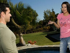 18, デカ尻, デカチン, フェラチオ, 茶髪の, ショートヘア, ティーン, オッパイの