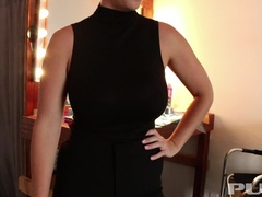 Big ass, Big tits, Brunette, Busty, Lingerie, Masturbation, Tease