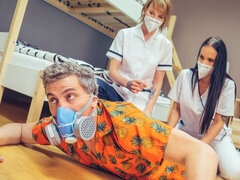 Arsch, Blasen, Hundestellung, Frau frau mann, Hotel, Krankenschwester, Flotter dreier, Titten