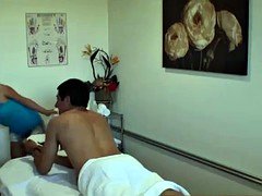 Asiático, Masaje, Voyeur