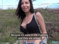 デカパイ, フェラチオ, 車, チェコ, デブ, ハメ撮り, 現実, ティーン