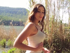 フェラチオ, 裸, アウトドア, ティーン, オッパイの