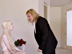 DADDY4K. Cute blonde cheats on groom with her dad before wedding