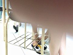 Candid college cute girl feet and toes in flip flops