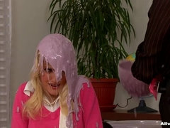 Amateur, Cul, Noire, Blonde, Crêpage de chignons, Élève, Professeur, Mouillée