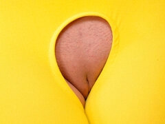 Gorgeous lady in yellow stockings Sage Axel rides on a big dick