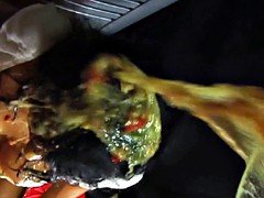 Slave pissed on then throat fucked