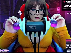 Velma Peke sucks your ear and makes you want cream on her tits.