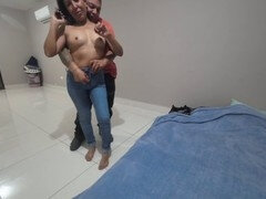 Best friend's wife gets some amateur cuckold action while her husband watches