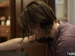 Stepson accidentally finds his hot redhead MILF stepmothers huge dildos The angry stepmom Lauren Phillips with big boobs decides to teach him a lesson