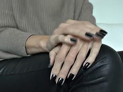 Schwarz, Braunhaarige, Schwarz, Europäisch, Fingern, Deutsch, Masturbation, Milf