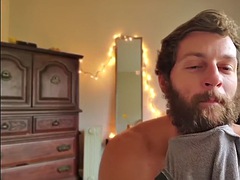 Leie, Spermaladung, Fingern, Schwul, Behaart, Masturbation, Solo, Tätowierung