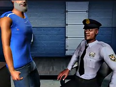 In jail old slut and black cop