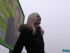 Public Agent - Raunchy With Horny Pink Hair Shows Stranger Her Pink Slit 1