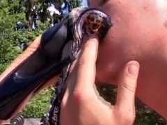 Pussy eating slave outdoors russian femdom