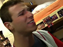 Str8 college student ass fucked by 4 frat boys in front of voyeurs