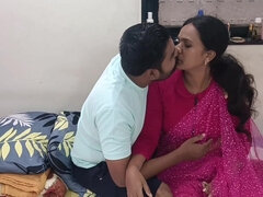 Chubby man and his wife are making love in the bedroom