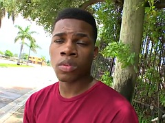 BBC stud sucks white cock outdoor and gets fucked in the asshole