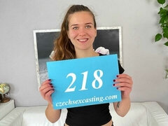 Czech teen at her first casting