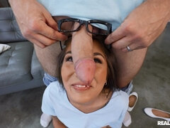 Asiatisch, Grosser schwanz, Blasen, Braunhaarige, Brille, Lecken, Ablutschen, Jungendliche (18+)