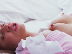 Брюнетки, Женщины, Мастурбация, Оргазм, Крошечные, Русские, Соло, Сиськи