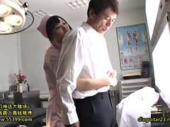Chica, Mamada, Pajear, Japonés, Enfermera