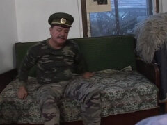 Mature Gina X. - Obedient girl following commands from an elder sergeant