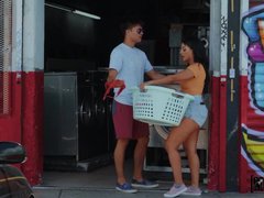 お尻, デカ尻, 茶髪の, 巨乳な, 車, イく瞬間, ラティーナ, アウトドア