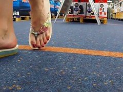 足, 足フェチ, ドイツ人, オナニー, 淫乱熟女, 裸, 公共, のぞき