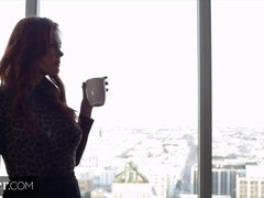 Stellung 69, Aufs gesicht abspritzen, Lecken, Milf, Muschi, Rotschopf, Strümpfe, Student