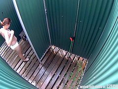 Enthousiasteling, Gevangen, Mollig, Tsjechisch, Hd, Buiten, Openbaar, Douche