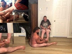 Homme nu et filles habillées, Couple, Domination, Pieds, Branlette thaïlandaise, Talons, Mature, Jupe
