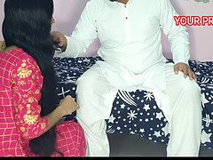 Horny Indian wife gets fucked hard by her father-in-law with a clear Hindi voice