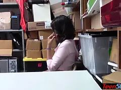 Pierced titted petite suspect fucked on cctv by officer
