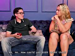 My grades in class arent the best, so my blonde MILF stepmom fucks my big nerd cock as punishment