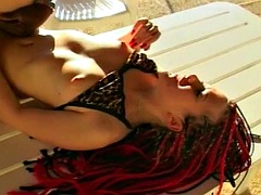 素人, 黒人, フェラチオ, イく瞬間, フランス人, プール, ヤリマン, ヴィンテージ