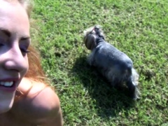 Leie, Blondine, Fingern, Im freien, Erotischer film, Solo, Titten
