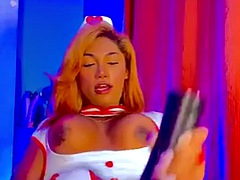 Negro, Ébano, Latina, Enfermera, Pervertido, Tetas, Juguetes, Camara web