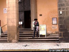Photosession with old mature leads to 3some