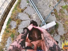 お尻, デカパイ, イマラチオ, ドイツ人, 巨大, 熟年, アウトドア, 公共