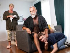 Old guy fucks gay stepson the hard way and floods his ass