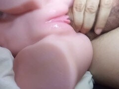 Gay sex doll, cumming while fucked, big cock cumshot