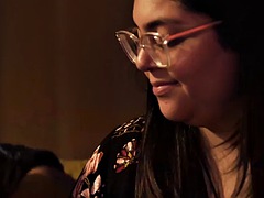 Chubby lady caught getting her wet pussy fucked in missionary