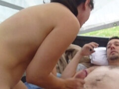 Большой член, Парочка, Оргазм, На природе, На публике, Жена