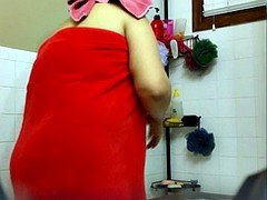 Latina, Maduro, Mexicano, Ducha, Voyeur