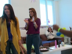 Playful stripper turns a boring birthday party into fun action