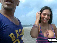 Leie, Strand, Brasilien, Braunhaarige, Latina, Spanisch