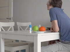 素人, デカパイ, フェラチオ, バック, グループ, 公共, ロシア人, 三人