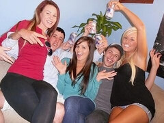 Partying girls Brooklyn Dayne and Domino Aries are enjoying dick-riding