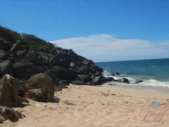 Culo, Playa, Morena, Novia, Latina, Orgasmo, Público, Fumando